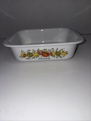 VintageCorning Ware SPICE OF LIFE L'Echalote Dish Casserole MC-1-B 7x5 1/2x2 In
