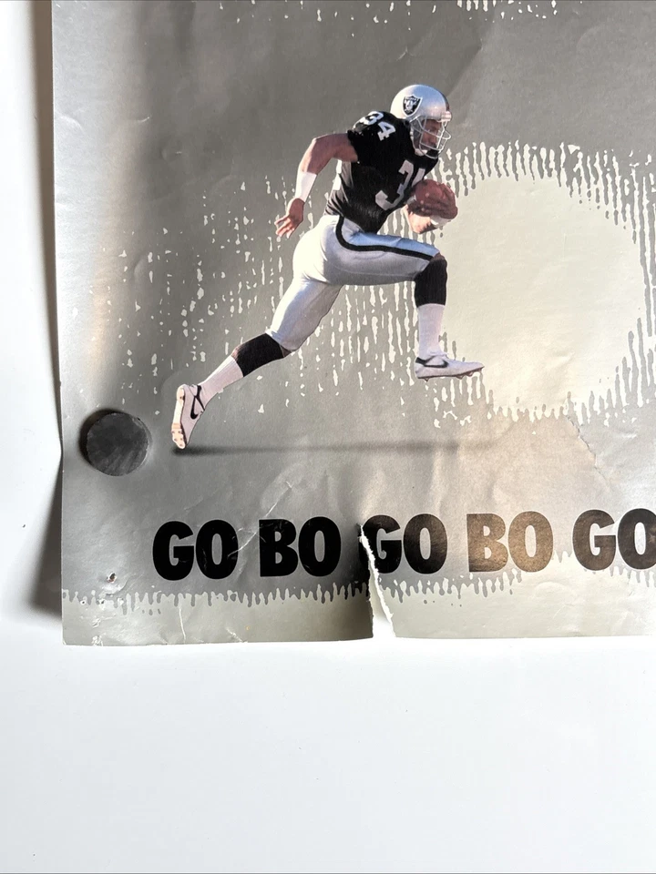 Vintage Bo Jackson Oakland Raiders βGo BOβ Poster Nike Rare NFL 24x36 - Image 2 of 4