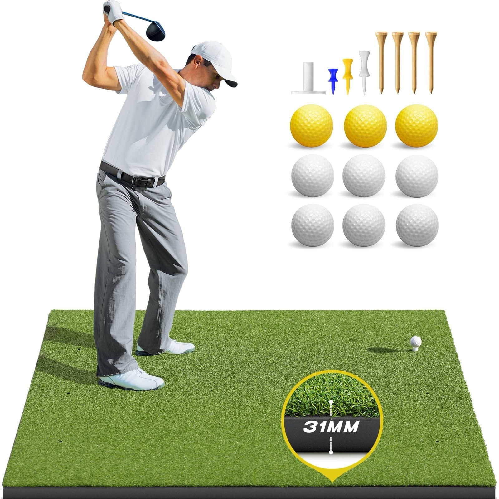 Mat: 5x4ft  Heavy-duty Golf Hitting Mats Practice Outdoor