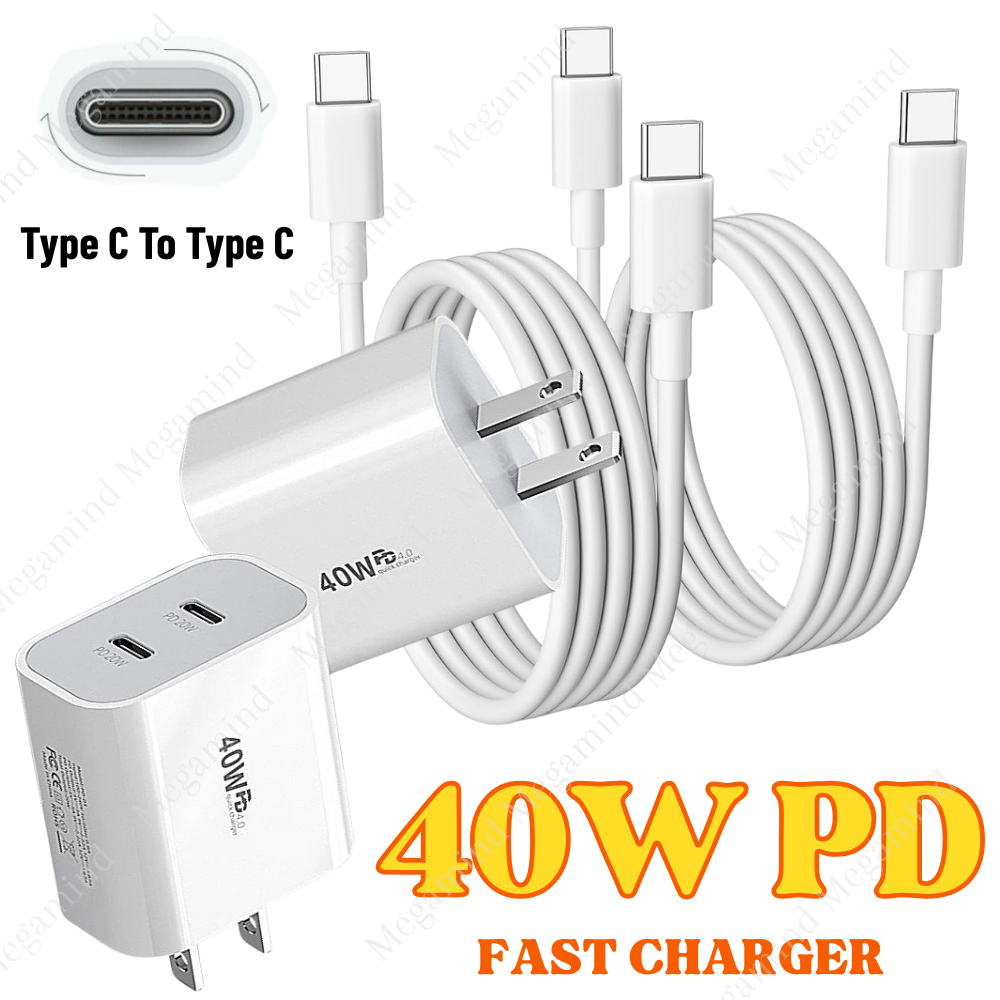 2X Dual PD 40W Fast Wall Charger Power Adapter For iPhone 15 16 17 Air 14 13 12