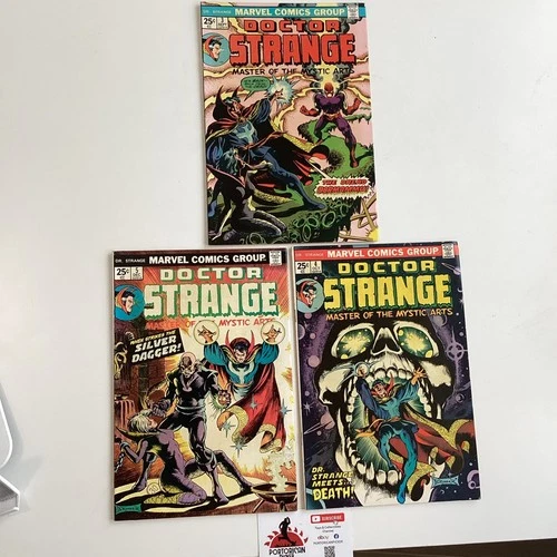 1974 MARVEL COMICS DOCTOR STRANGE #3, 4 & #5 MID HIGH GRADE MARVEL COMICS LOT