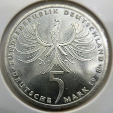 1978 Germany 5 Five Mark Silver Coin - Proof - Balthasar Neumann