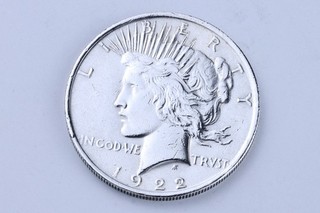 US Peace Dollar 1922 Silberdollar echte 900er Silbermünze Amerika USA Adler