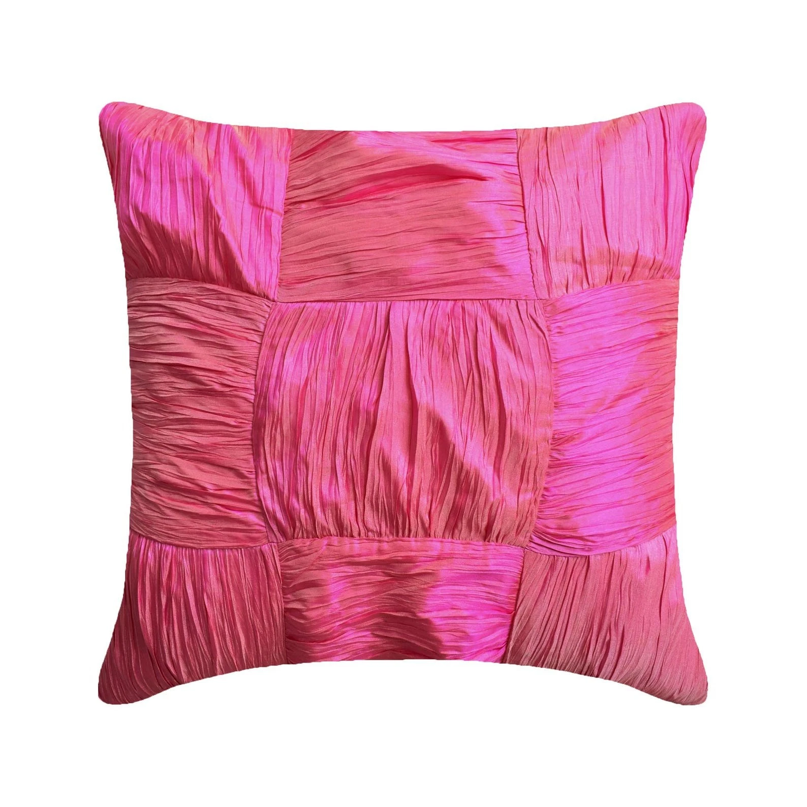 Decorative Throw Pillow Case Pink 16"x16", Room Decor Silk Fabric - Dreamy Pink