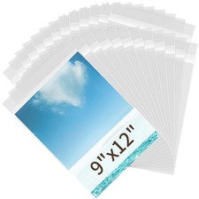 Clear Cellophane Bags Protective Paper Magazine Sleeves 9x12 In 50 Pack