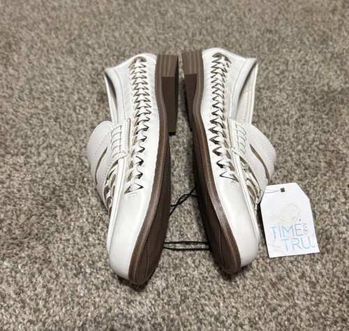 Time And Tru White Slip-on Shoes Women 7 New Casual Cozy Basic Loafers - Picture 4 of 7