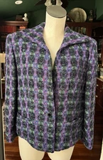 carlisle women's 14 Purple metallic tweed blazer Jacket 
