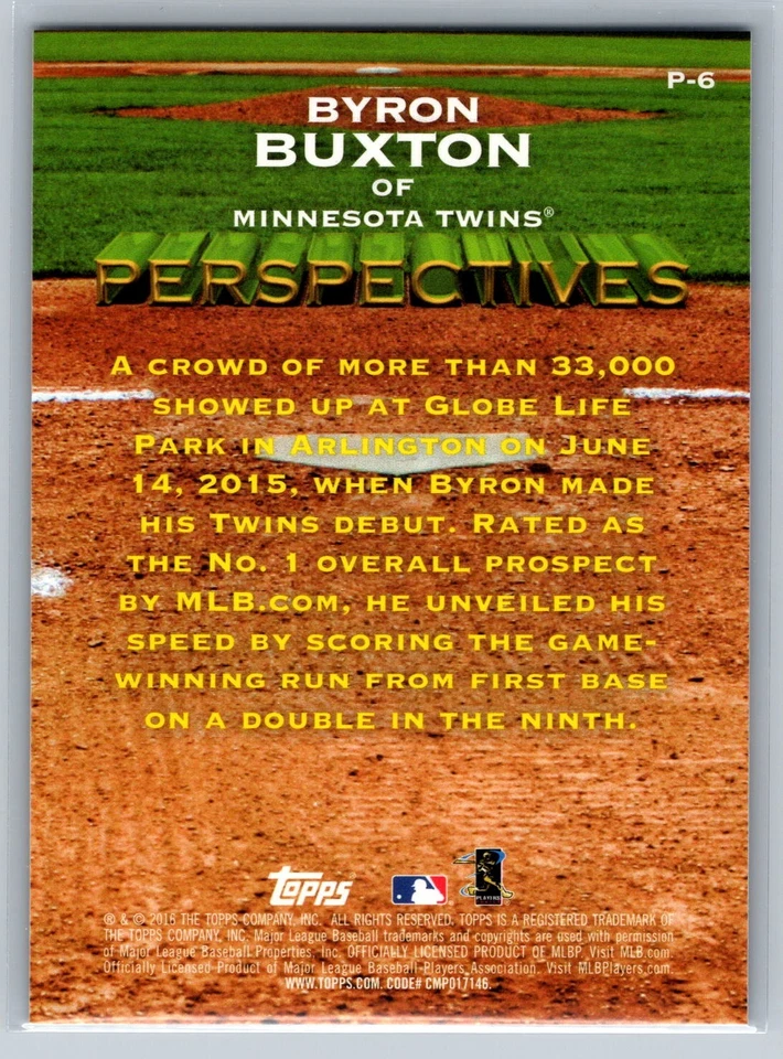 2016 Topps Chrome #PC-10 Byron Buxton Perspectives - Image 2 of 2