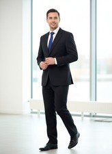 ​M&S, Navy Wool Travel Suit 42 Short Jacket, 36 Waist, 29 Leg. Damaged 