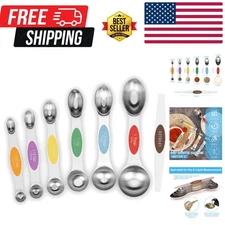 Magnetic 7-Piece Measuring Spoons Set for Dry and Liquid Ingredients - BPA Free
