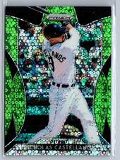 2019 Panini Prizm #93 Nicholas Castellanos Lime Green Donut Circles Prizm #/199