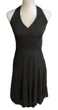Ann Taylor Little Black Dress Halter Silk Cocktail Tie Neck Formal Petite Sz 4P