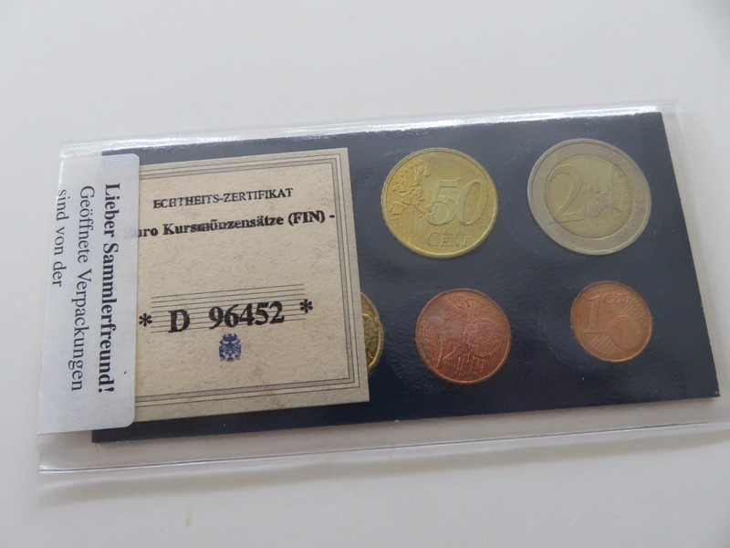  1999 - 2001 Finland 8 Euro Coins Collection in Folder Uncirculated with COA  