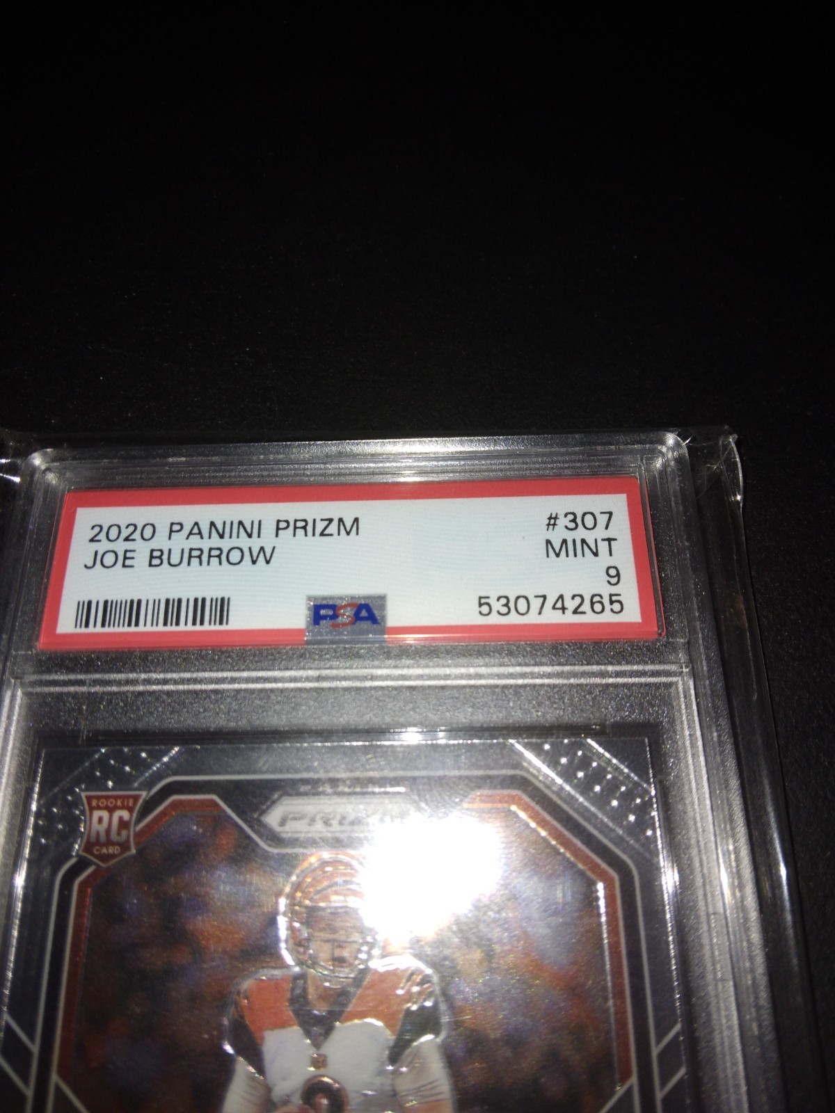 2020 PRIZM PSA 9 JOE BURROW ROOKIE view 3