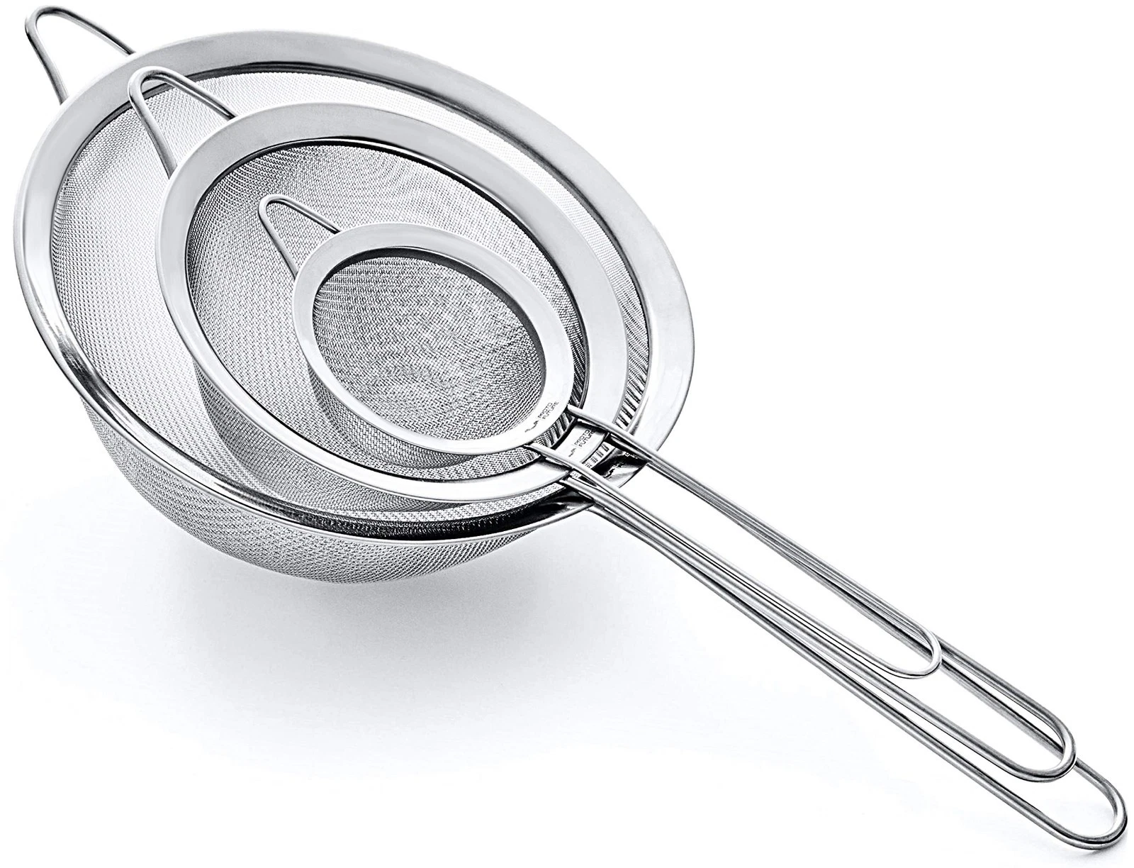 Premium Fine Mesh Strainer Set - 304 Stainless Steel Kitchen Strainers, 8", 5.5"