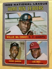 1970 Topps #65 NL HR Leaders (McCovey, Aaron, May) EX-MT FREE SHIPPING