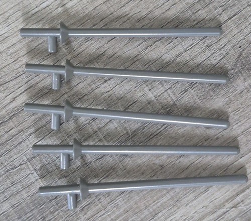LEGO 3849 Minifigure Weapon Lance 5pc Old Light Gray Vintage