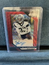 Bo Scarbrough 2018 Panini Prizm Red Wave Prizm Rookie Auto Card /199 #RA-BS. rookie card picture