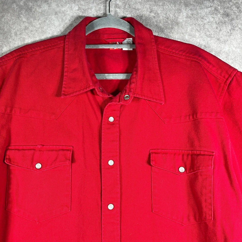 Camisa vaquera vintage Marlboro Classics Western para hombre 2XL roja perla a presión vaquera Foto 2 de 4