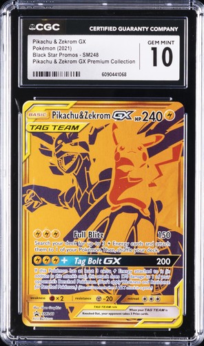 2021 #SM248 PIKACHU & ZEKROM GX CGC 10 GEM MINT