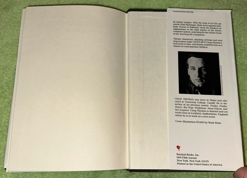Lion's Run by Craig Thomas1985 First Edition/First Printing Hardcover - Picture 4 of 9