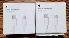 2X Original OEM Apple MUQ93AM/A 3.3 Foot/1m  USB-C to Lightning Cable - White