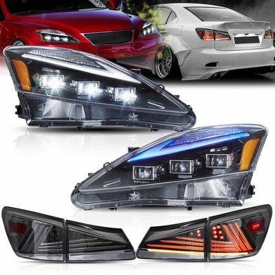 Headlights Tail Lights IS250 IS350 IS220d 06-12 ISF 08-14 Sedan Amber Smoked