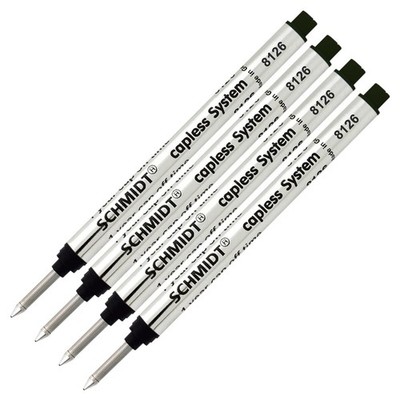 4 Pack - Schmidt 8126 Long Version Capless Rollerball Refill Long Version at