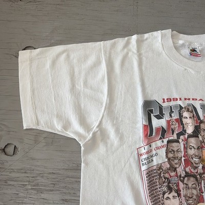Vintage 1991 Chicago Bulls NBA World Championship Caricature Shirt