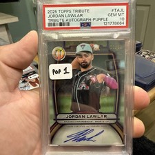 2025 Topps Tribute Jordan Lawlar Auto Purple #TAJL /50 Diamondbacks PSA 10 POP 1