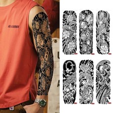 Vinyl Temporary Tattoo Sticker Full Arm Design 47x16cm Size