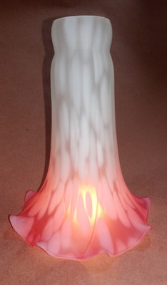 Tiffany Style Pink and White Lilly Art Noveau 1 1/2 Fitter 