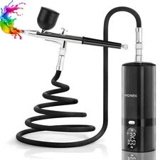 32PSI Airbrush Kit, Single-Action Airbrush Kit with Compressor, LED Display A...