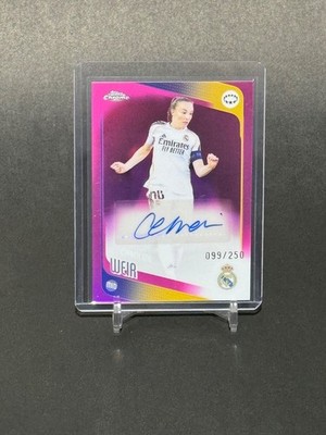2025-26 Topps Chrome Womens UEFA #CA-CW Caroline Weir Pink Refractor Auto /250