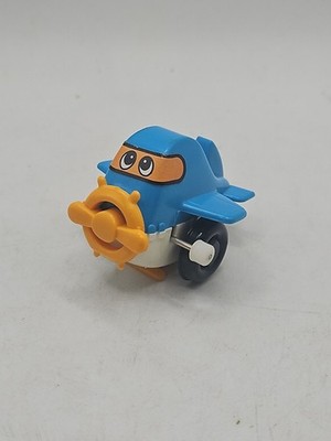 Vintage 1980's Tomy Wind Up Toy Airplane Works Singapore RARE Blue Orange