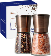 Macina Sale E Pepe 2 Set,Con Nucleo Di Ceramica Cannella,Ruvidità Regolabile,Col