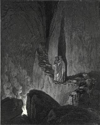 FALSCHE BERATER 1903 Gustave Doré - Dante Alighieri ANTIKER STICH