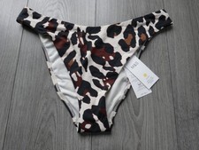 M S MARKS  SPENCER BROWN MIX HIGH LEG BRAZILIAN BIKINI BOTTOMS UK SIZE 16