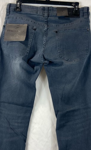 NWT Steve's Jeans Mens Blue Slim Fit Stretch Skinny Leg Denim Jeans Size 28x30 - Picture 4 of 10