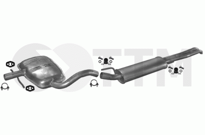 Ligne D'échappement Silencieux+ pour VW VENTO BERLINE 4 PORTES 1.9 D 1994-1999 - Imagen 1 de 1
