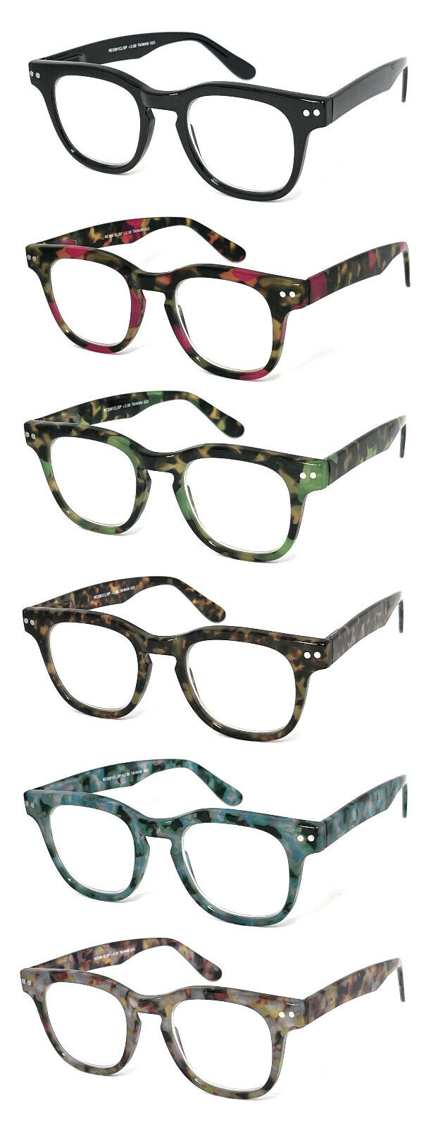 1 or 2 Pairs Retro Square Frame Keyhole Reading Glasses Full Lens Magnifed
