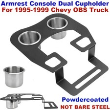 For 1995-1999 Chevy Obs Truck Armrest Console Dual Cupholder Powdercoated Black