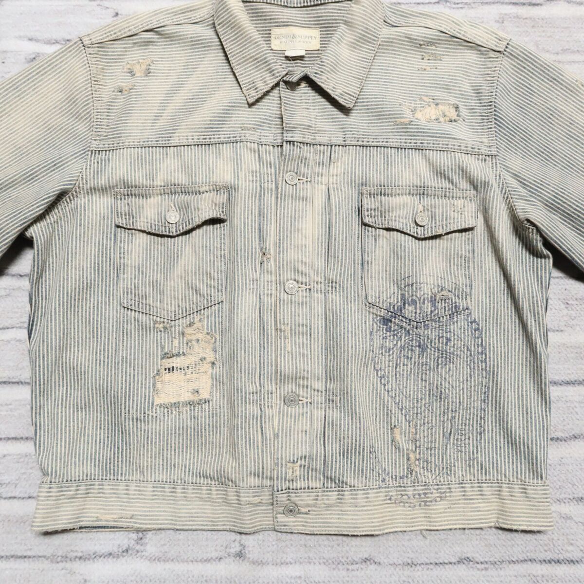 Denim & Supply Ralph Lauren Hickory Stripe Type 2 Trucker Denim & Supply Ralph Lauren Hickory Stripe Type 2 Trucker