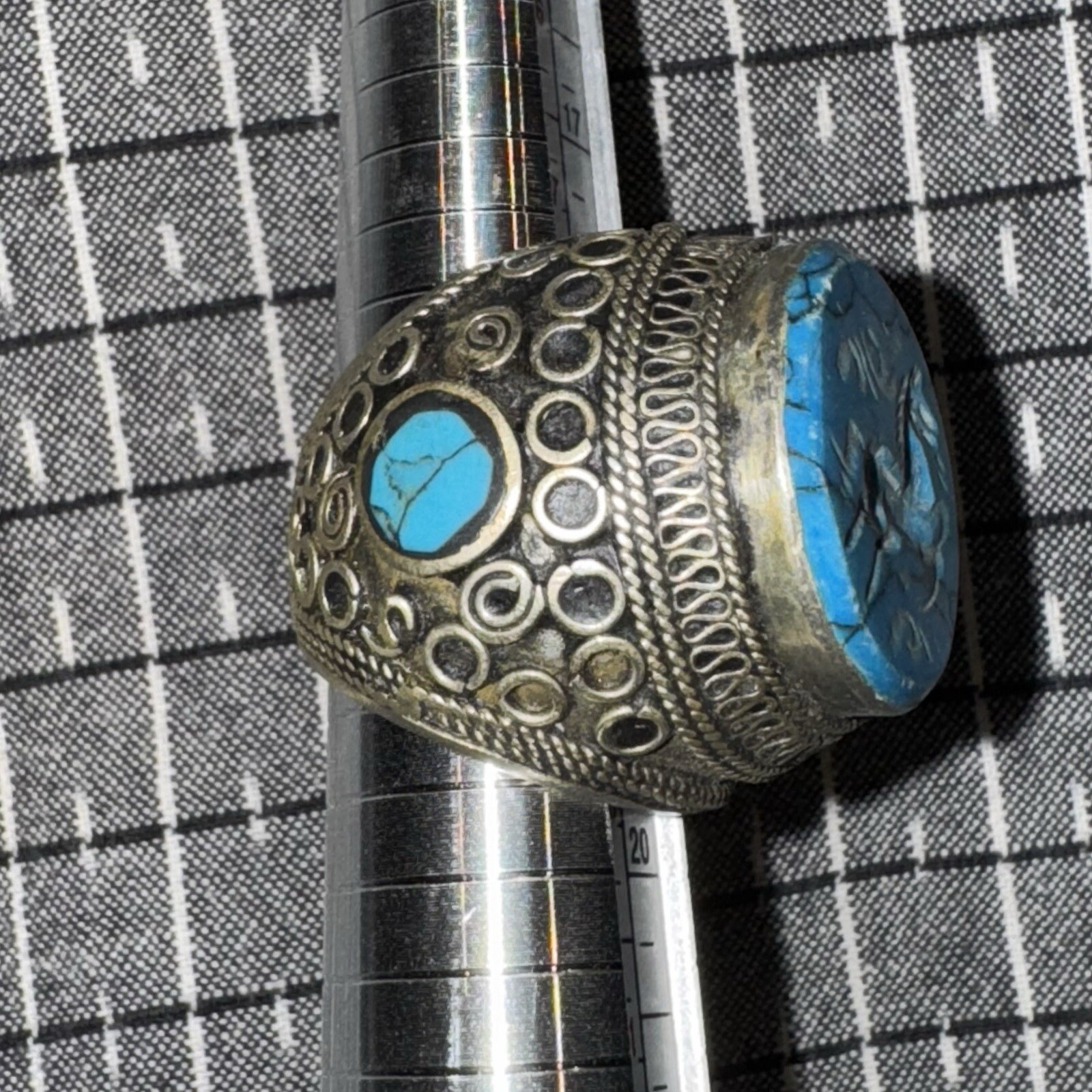 Vintage Middle Eastern Oversized Ring, Galloping … - image 6