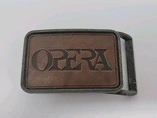 Vintage NYC Opera Brass/Leather Belt Buckle In Excellent Condition