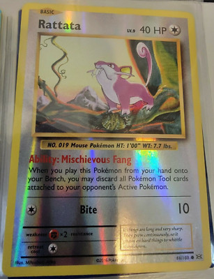Reverse Holo Foil Rattata 66/108 XY Evolutions Set Pokemon Trading Cards NM/MINT