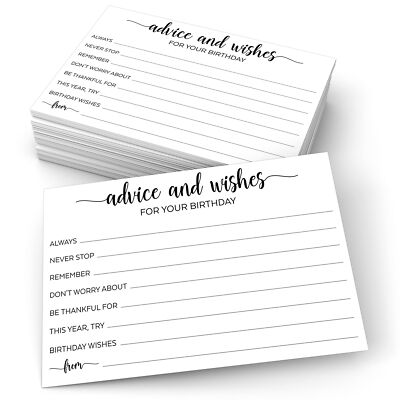 Birthday Wishes and Advice (50) 4x6 White Cards - Good Advice, Best Wishes, M...