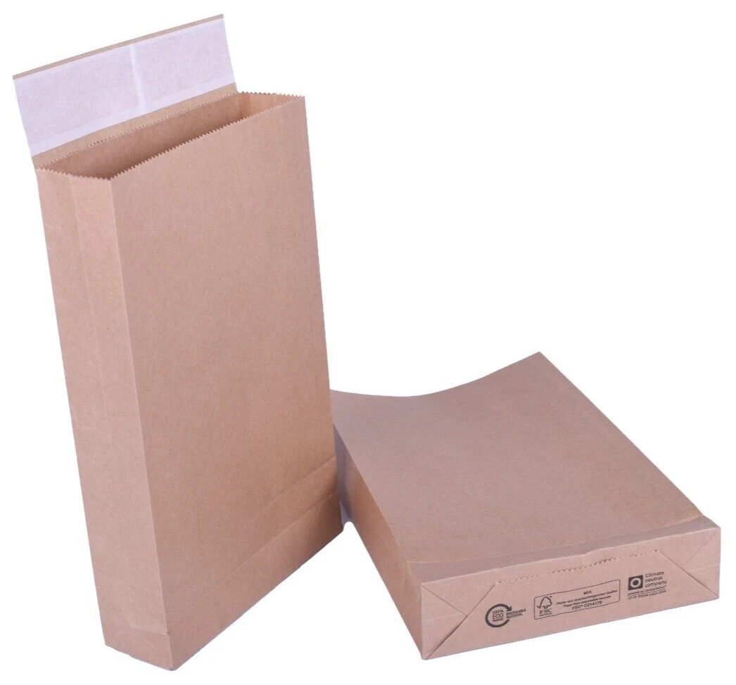 10 x ECO FRIENDLY KRAFT POSTAL PAPER MAILING BAGS 190x300x50mm 7x12x2