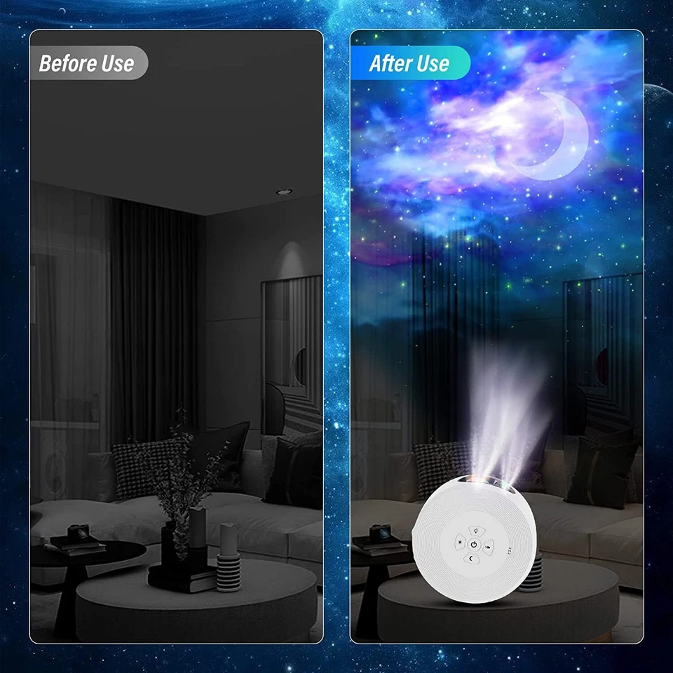 LED Sternenhimmel Projektor mit Fernbedienung Planet Discs Galaxy Nachtlicht - Bild 3 von 4