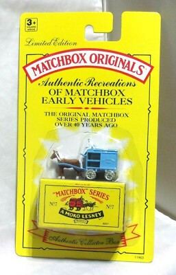 BW Matchbox - 1992 Matchbox Originals - No.7 Horse Drawn Milk - Blue | eBay